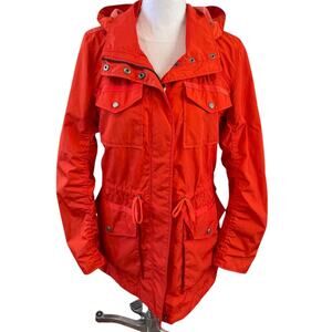 Marc New York Andrew Marc Hooded Spring Rain Coat Orange M